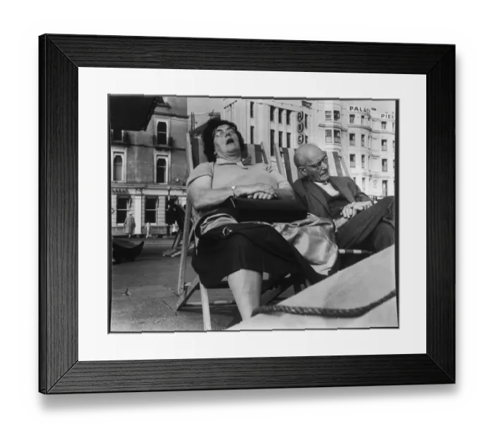 Framed Print : SLEEPING IN DECKCHAIRS Framed Print : SLEEPING IN DECKCHAIRS
