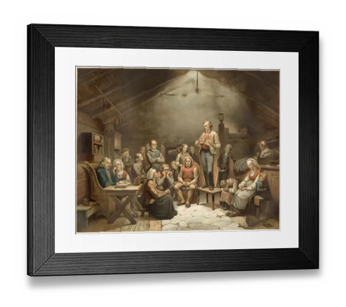 Framed Print : Followers of the Norwegian sectarian Nielsen Hauge (1771- 1824 Framed Print : Followers of the Norwegian sectarian Nielsen Hauge (1771- 1824