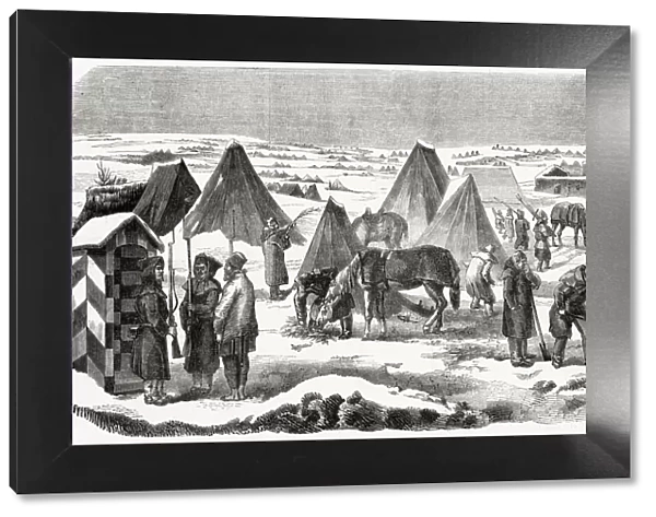French camp in the snow. Date: winter 1854 - 1855