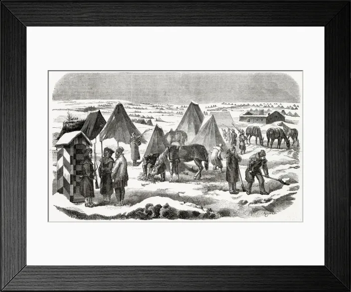 Framed Print : French camp in the snow. Date: winter 1854 - 1855 Framed Print : French camp in the snow. Date: winter 1854 - 1855