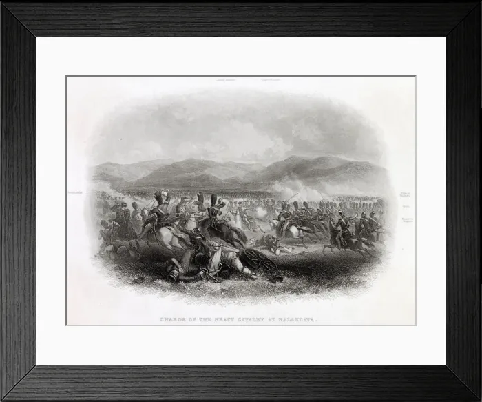 Framed Print : The charge of the heavy cavalry Date: 25 October 1854 Framed Print : The charge of the heavy cavalry Date: 25 October 1854