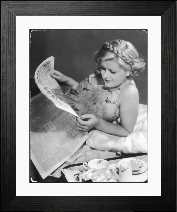 Framed Print : BREAKFAST IN BED / 1930S Framed Print : BREAKFAST IN BED / 1930S