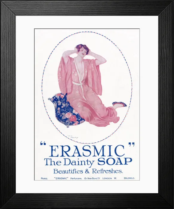 Framed Print : Erasmic Soap - beautifies and refreshes Date: 1920 Framed Print : Erasmic Soap - beautifies and refreshes Date: 1920