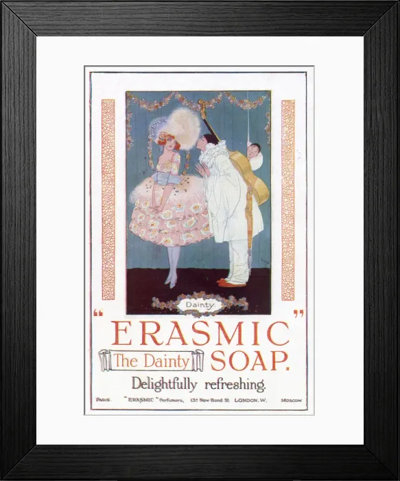 Framed Print : Erasmic - the dainty soap - delightfully refreshing Date: 1919 Framed Print : Erasmic - the dainty soap - delightfully refreshing Date: 1919