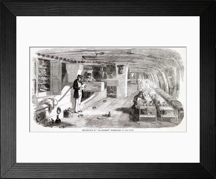 Framed Print : The sick deck of the Belleisle hospital ship in Faro Sound Framed Print : The sick deck of the Belleisle hospital ship in Faro Sound