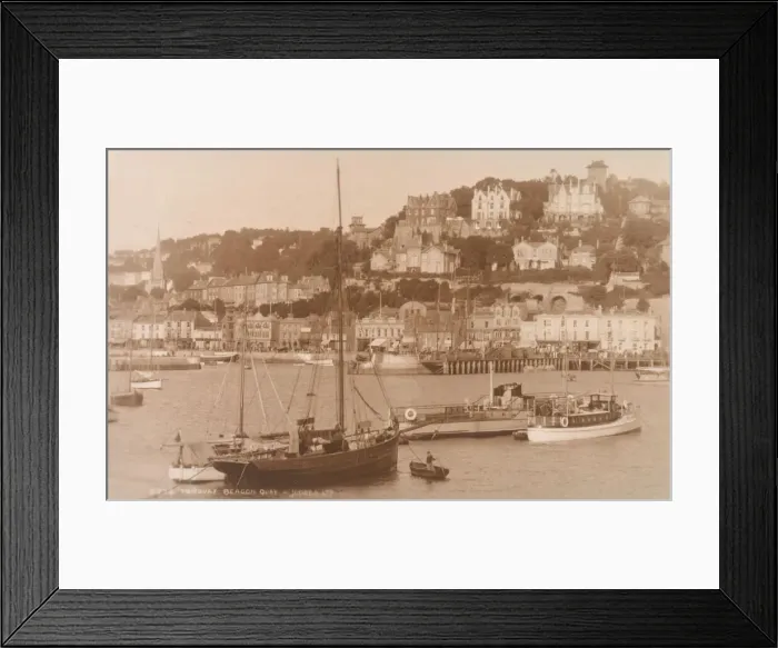 Framed Print : Torquay, Devon: Beacon Quay Date: 1925 Framed Print : Torquay, Devon: Beacon Quay Date: 1925