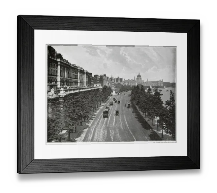 Framed Print : EMBANKMENT Victoria Embankment viewed from Waterloo Bridge Date: 1901 Framed Print : EMBANKMENT Victoria Embankment viewed from Waterloo Bridge Date: 1901