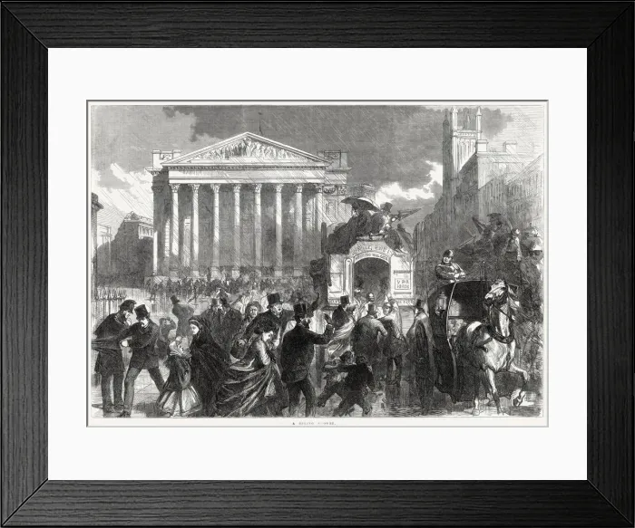 Framed Print : A Spring Shower in London 1866 Framed Print : A Spring Shower in London 1866