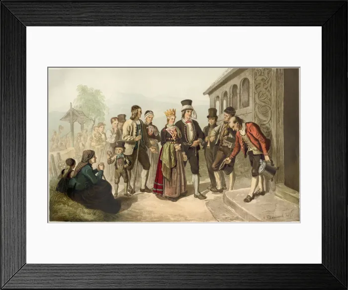 Framed Print : A Norwegian wedding party Date: circa 1851 Framed Print : A Norwegian wedding party Date: circa 1851