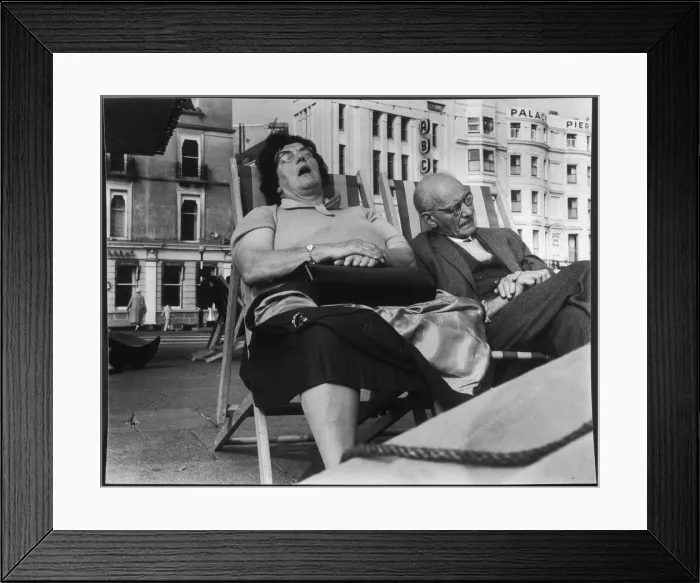 Framed Print : ASLEEP IN DECKCHAIRS Framed Print : ASLEEP IN DECKCHAIRS
