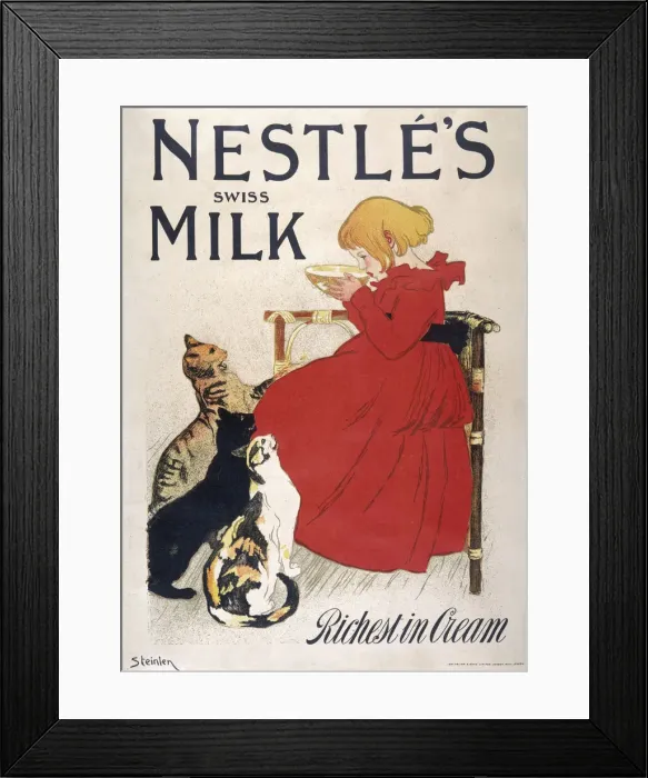 Framed Print : GIRL / RED DRESS / CATS 1896 Framed Print : GIRL / RED DRESS / CATS 1896