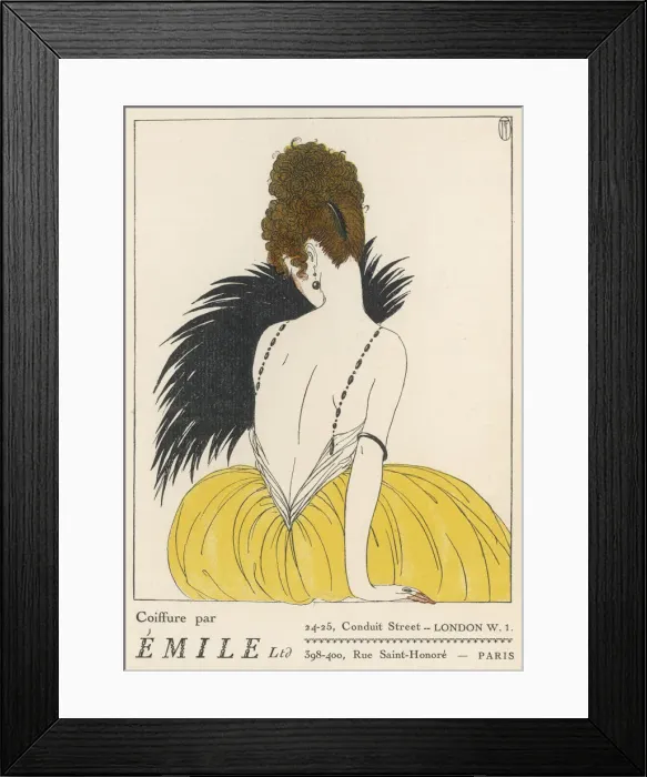 Framed Print : EMILE HAIRDRESSERS 1920 Framed Print : EMILE HAIRDRESSERS 1920
