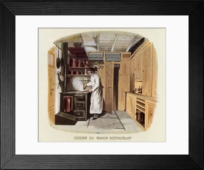 Framed Print : The kitchen of the dining car on the Kiev-Odessa line. Date: 1864 Framed Print : The kitchen of the dining car on the Kiev-Odessa line. Date: 1864