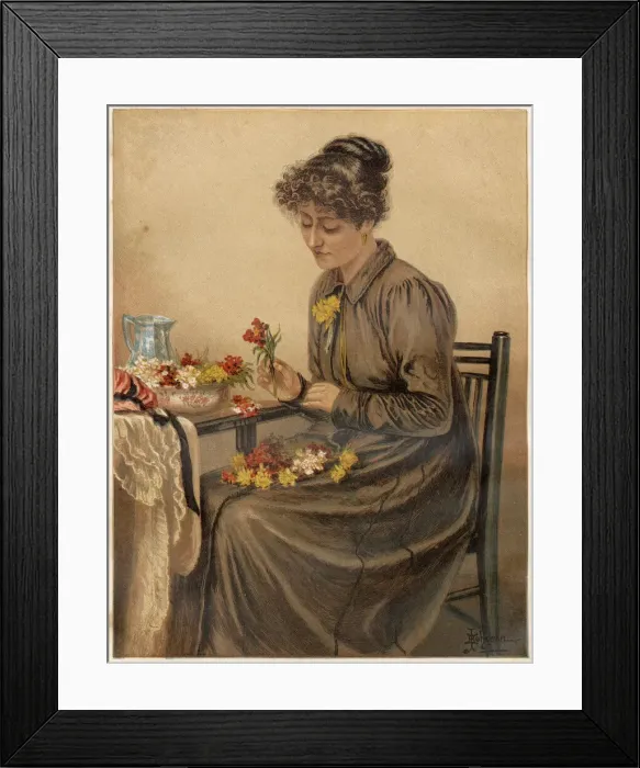 Framed Print : ARRANGING FLOWERS 1886 Framed Print : ARRANGING FLOWERS 1886