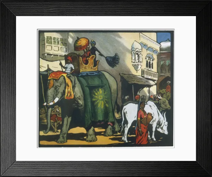 Framed Print : WORKING ELEPHANT 1914 Framed Print : WORKING ELEPHANT 1914