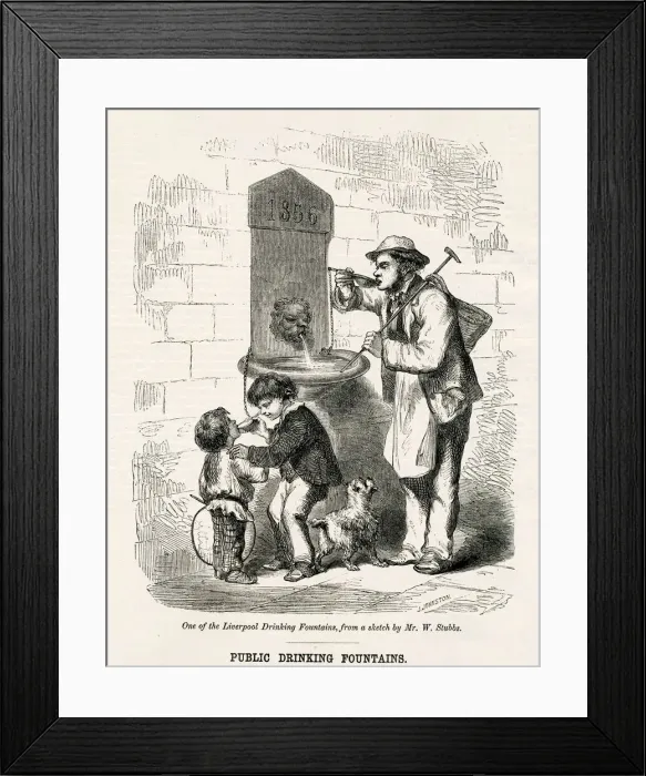Framed Print : Public drinking fountain 1857 Framed Print : Public drinking fountain 1857