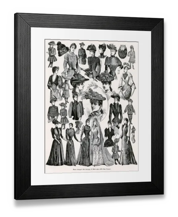 Framed Print : Women & girls fashion 1890 Framed Print : Women & girls fashion 1890