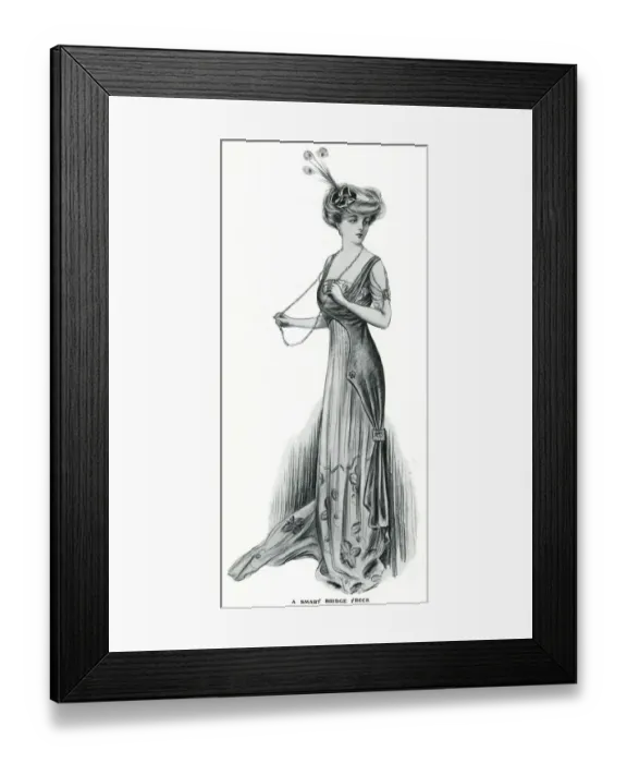 Framed Print : Smart bridge frock 1909 Framed Print : Smart bridge frock 1909