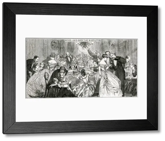 Framed Print : Under and Over the mistletoe 1863 Framed Print : Under and Over the mistletoe 1863