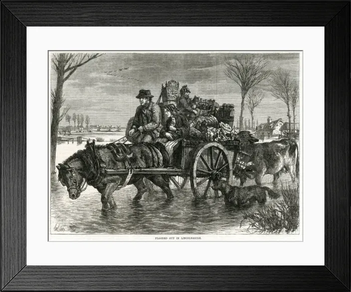 Framed Print : Flooded out in Lincolnshire 1869 Framed Print : Flooded out in Lincolnshire 1869