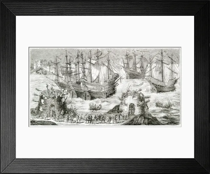 Framed Print : Henry VIII setting out from Dover, for his meeting with Francis I at the Field of Framed Print : Henry VIII setting out from Dover, for his meeting with Francis I at the Field of