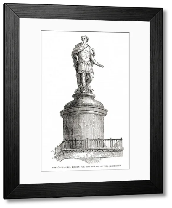 Framed Print : Sir Christopher Wrens original design to go at the summit of Monument to the Great Fire Framed Print : Sir Christopher Wrens original design to go at the summit of Monument to the Great Fire