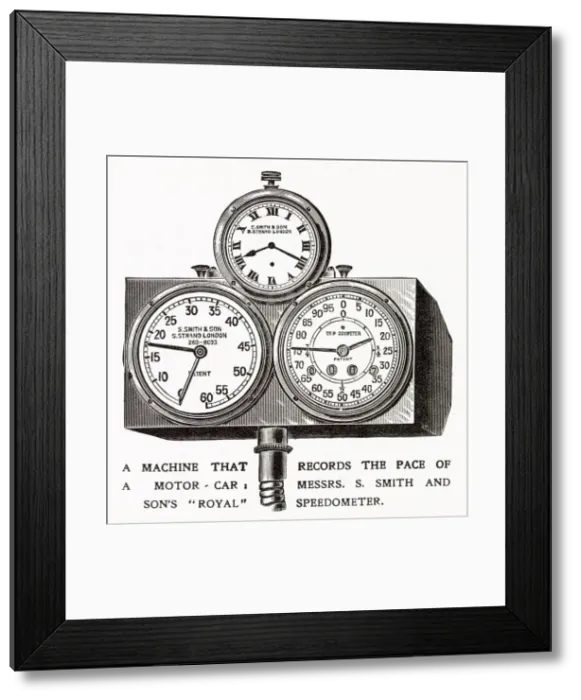 Framed Print : Speedometer for Motor Cars 1910 Framed Print : Speedometer for Motor Cars 1910