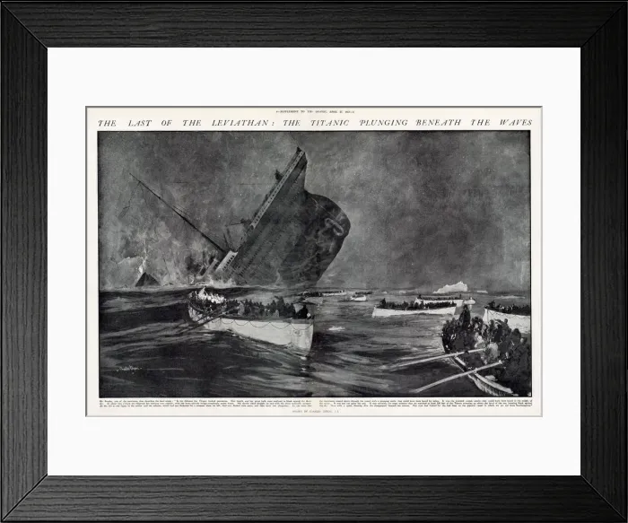 Framed Print : The last of the Leviathan: the Titanic plunging beneath the waves Framed Print : The last of the Leviathan: the Titanic plunging beneath the waves