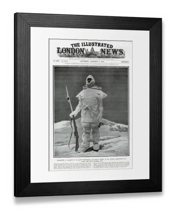 Framed Print : Italian soldier wearing white camoflague, for action in the snow of the Italian Alps Framed Print : Italian soldier wearing white camoflague, for action in the snow of the Italian Alps