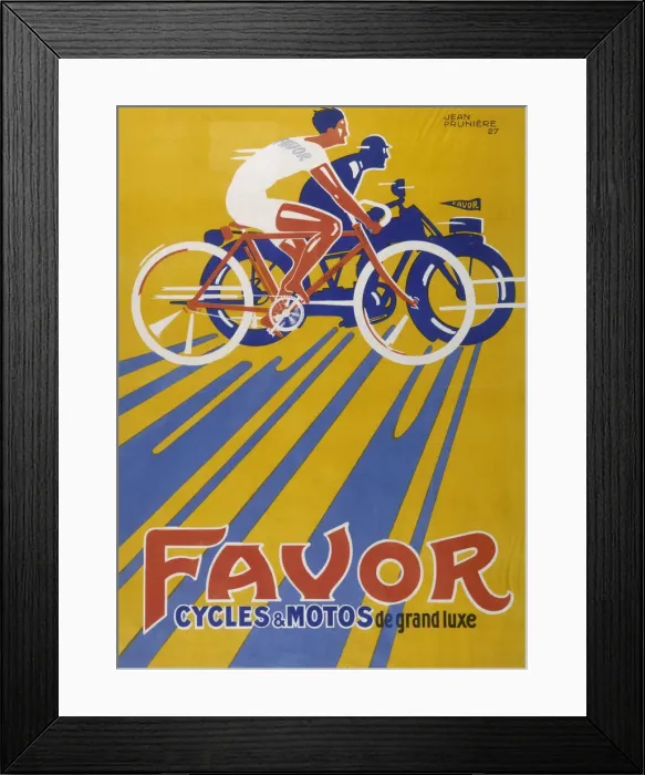 Framed Print : FAVOR CYCLES POSTER Framed Print : FAVOR CYCLES POSTER