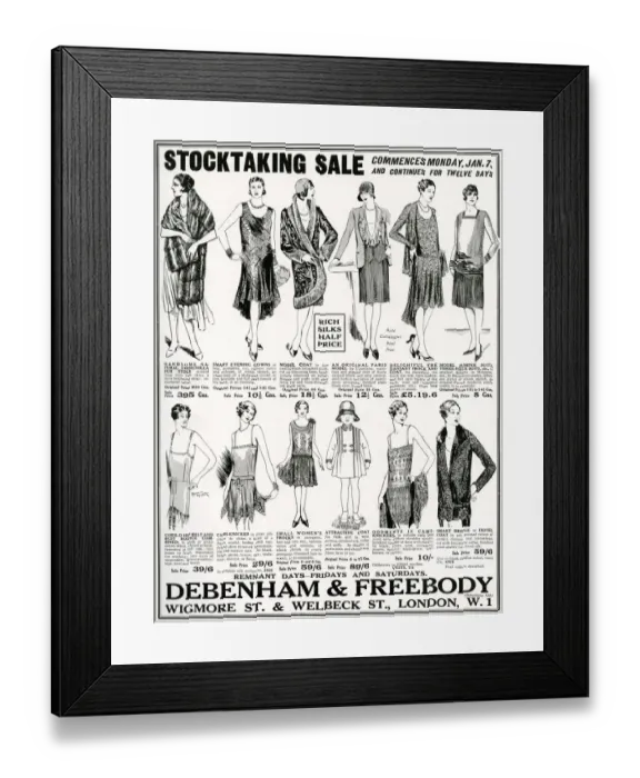 Framed Print : Advert for Debenham & Freebody clothing sale 1929 Advert for Debenham & Freebody Framed Print : Advert for Debenham & Freebody clothing sale 1929 Advert for Debenham & Freebody