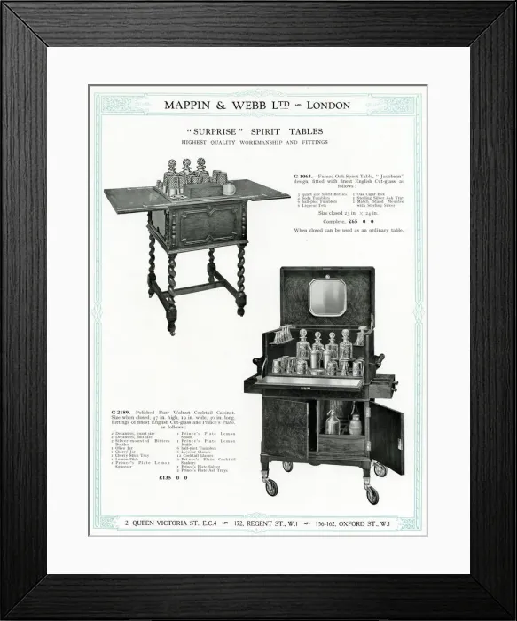 Framed Print : Trade Catalogue for surprice spirit tables 1930 Framed Print : Trade Catalogue for surprice spirit tables 1930