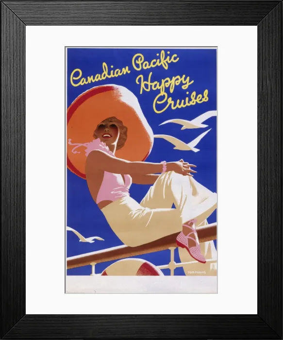 Framed Print : Poster advertising Canadian Pacific Happy Cruises Framed Print : Poster advertising Canadian Pacific Happy Cruises