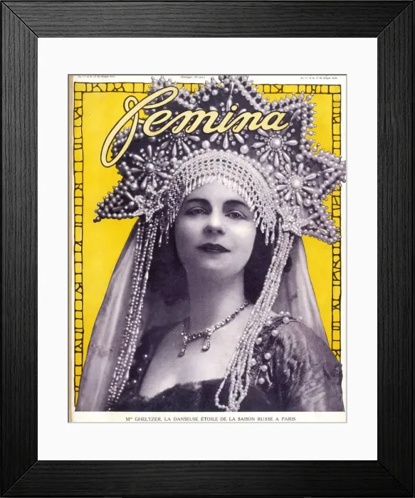 Framed Print : Mlle Gheltzer, the star dancer of the Russian season in Pari Framed Print : Mlle Gheltzer, the star dancer of the Russian season in Pari