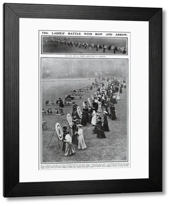 Framed Print : Women competitors at Ranelagh, Dublin, playing in a competition. Date: 1909 Framed Print : Women competitors at Ranelagh, Dublin, playing in a competition. Date: 1909