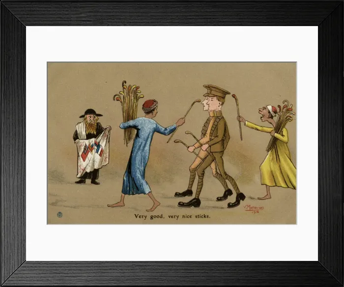 Framed Print : Trying to sell British soldiers swagger sticks Framed Print : Trying to sell British soldiers swagger sticks
