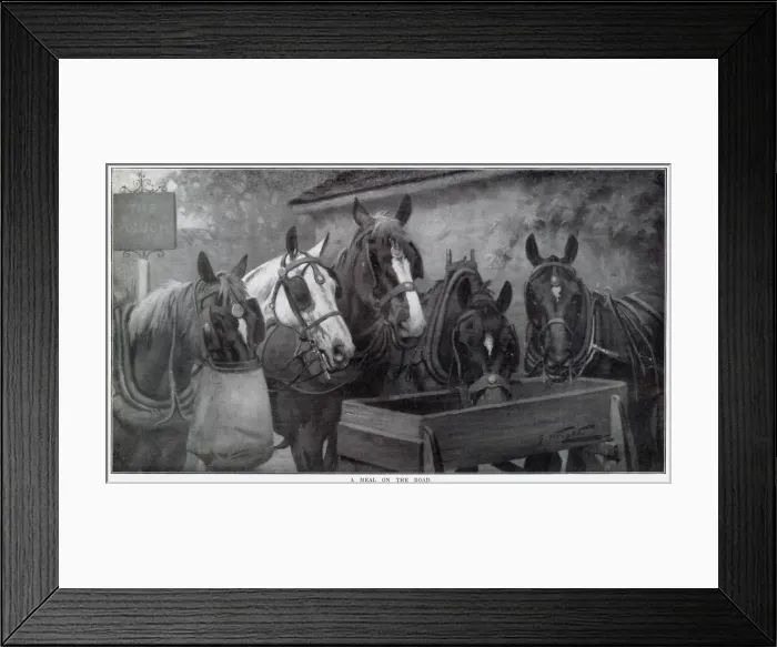 Framed Print : Meal on the Road 1910 Framed Print : Meal on the Road 1910