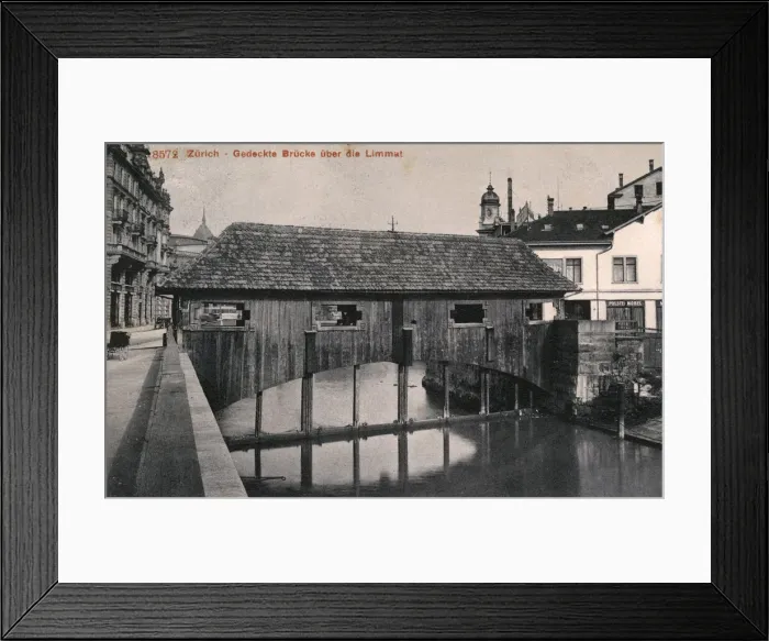 Framed Print : Zurich, Switzerland - The Covered (Gedeckte) Bridge Framed Print : Zurich, Switzerland - The Covered (Gedeckte) Bridge