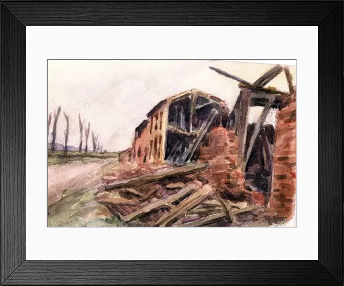 Framed Print : Signpost Lane, from British lines to German lines, WW1 Framed Print : Signpost Lane, from British lines to German lines, WW1