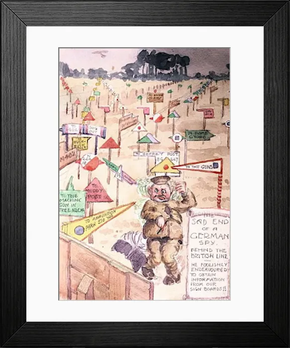 Framed Print : Sad End of a German Spy Behind the British Line, WW1 Framed Print : Sad End of a German Spy Behind the British Line, WW1