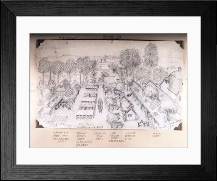 Framed Print : Storeyard from farmhouse Delacroix Farm, WW1 Framed Print : Storeyard from farmhouse Delacroix Farm, WW1