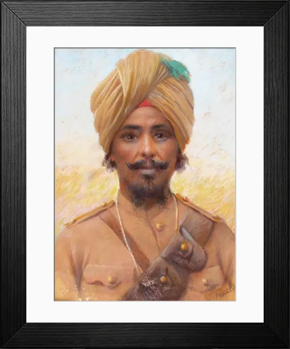 Framed Print : WWI - Portrait of an Indian soldier Framed Print : WWI - Portrait of an Indian soldier