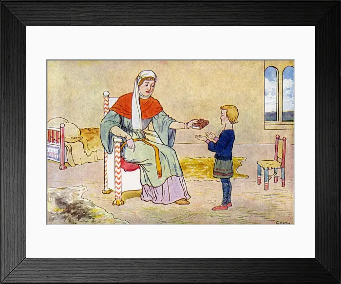 Framed Print : Alfreds Mother presents him with a volume of poetry Framed Print : Alfreds Mother presents him with a volume of poetry