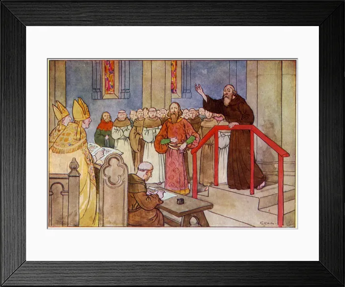 Framed Print : Wycliffe explains his thoughts before the Archbishop Framed Print : Wycliffe explains his thoughts before the Archbishop