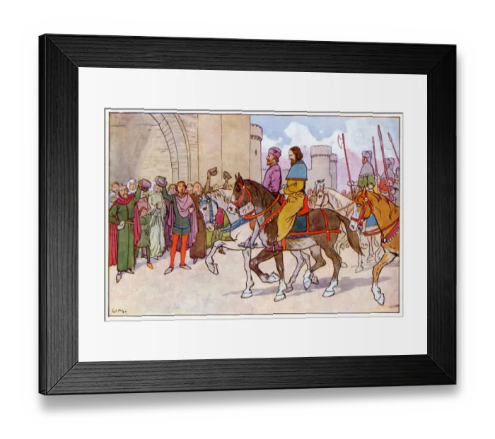 Framed Print : Duke of Hereford leads prisoner King Richard II into London Framed Print : Duke of Hereford leads prisoner King Richard II into London