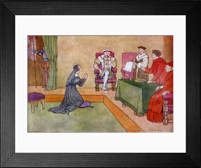 Framed Print : Katharine of Aragon pleads to stay with Henry VIII Framed Print : Katharine of Aragon pleads to stay with Henry VIII