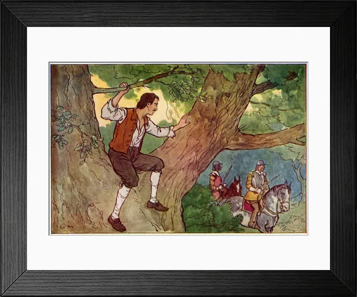 Framed Print : Charles Is son Charles hides in an oak at Boscobel Framed Print : Charles Is son Charles hides in an oak at Boscobel