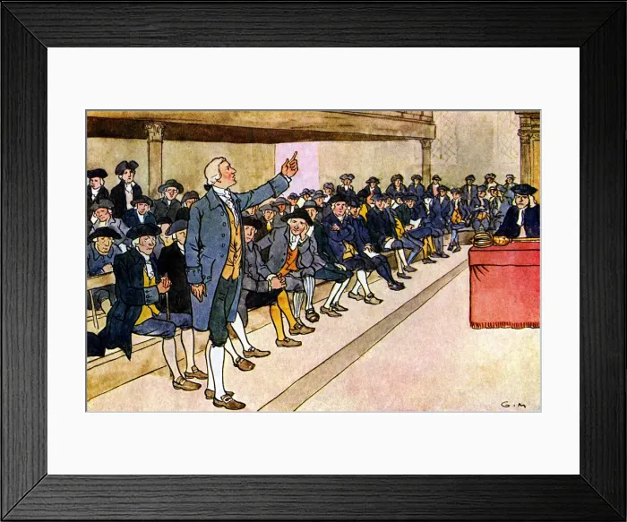 Framed Print : Charles James Fox speaking out in Parliament against slavery Framed Print : Charles James Fox speaking out in Parliament against slavery