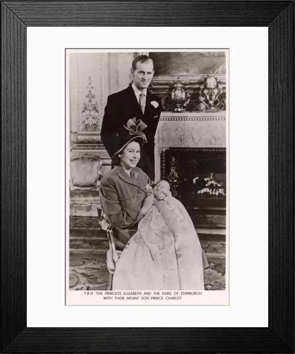 Framed Print : Princess Elizabeth with infant son Prince Charles Framed Print : Princess Elizabeth with infant son Prince Charles