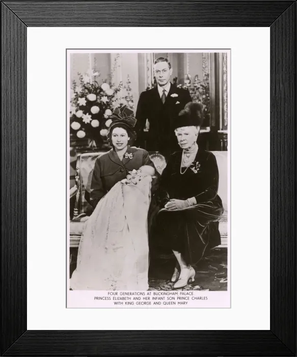 Framed Print : Princess Elizabeth with infant son Prince Charles Framed Print : Princess Elizabeth with infant son Prince Charles